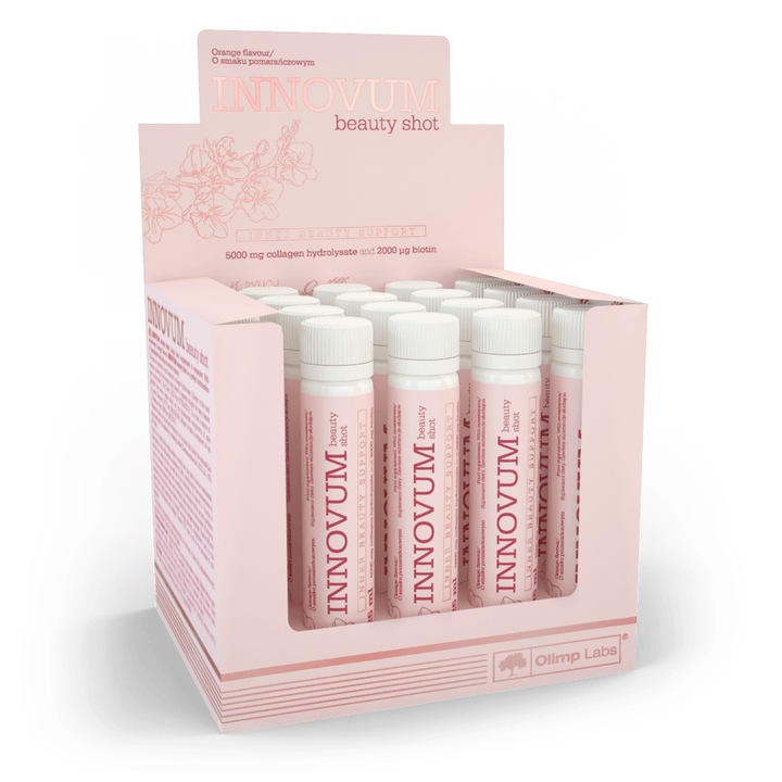 Colagen lichid hidrolizat + Acid hialuronic, Olimp Innovum beauty shot, 20 buc x 25ml