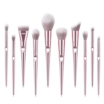 Set 10 pensule profesionale de machiaj, BOMSTOM, Peri naturali/sintetici, Rose Gold Set 10 pensule profesionale de machiaj, BOMSTOM, Peri naturali/sintetici, Rose Gold