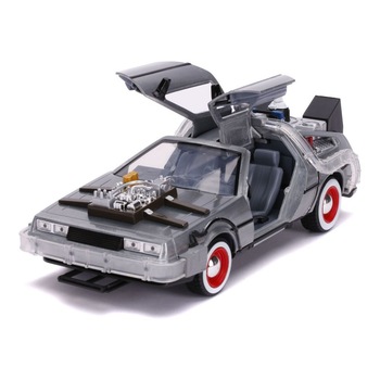 Macheta auto Back to the Future III DeLorean cu LED 1/24 , Metalica, Multicolor Macheta auto Back to the Future III DeLorean cu LED 1/24 , Metalica, Multicolor