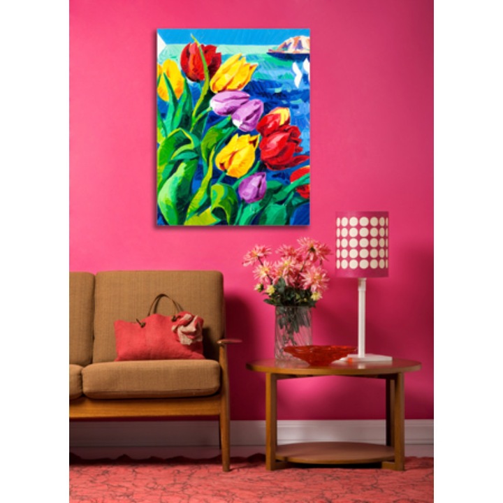 Tablou canvas, Lalele pe malul oceanului, Printly, 100x70cm