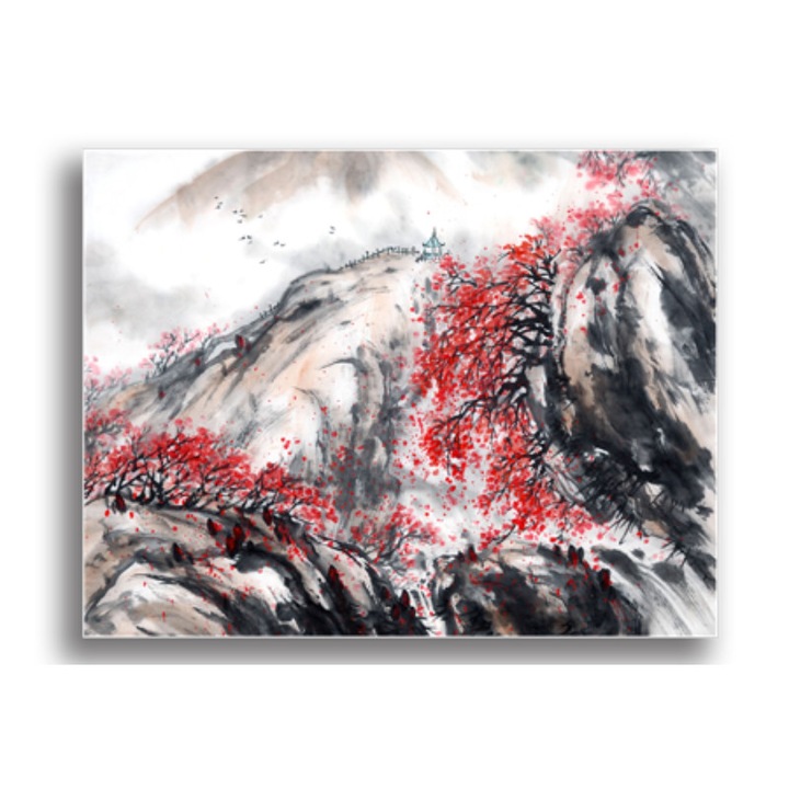 Printly, Színes Vászonkép, "Ázsiai táj" címmel, 100x70cm