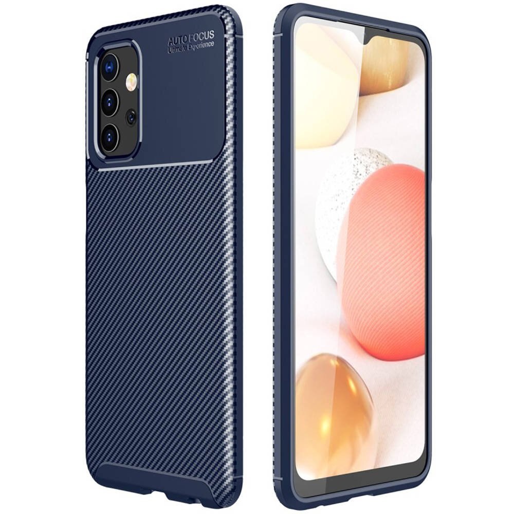 Husa pentru Samsung Galaxy A32 4G armored carbon fiber navy