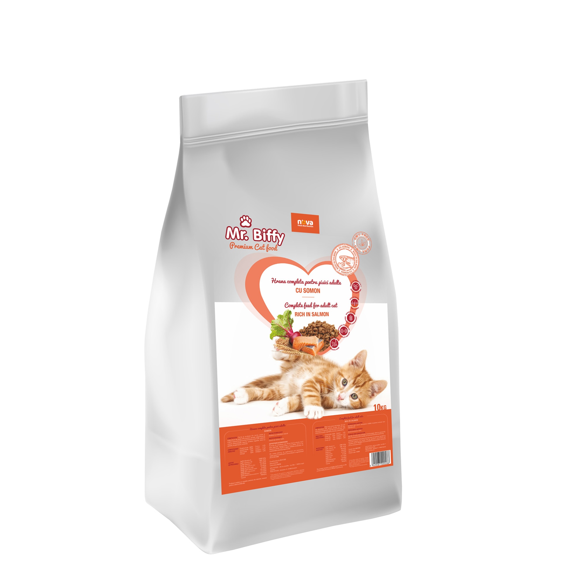 Hrana uscata pentru pisici, Mr. Biffy, premium, cu somon, 10 kg