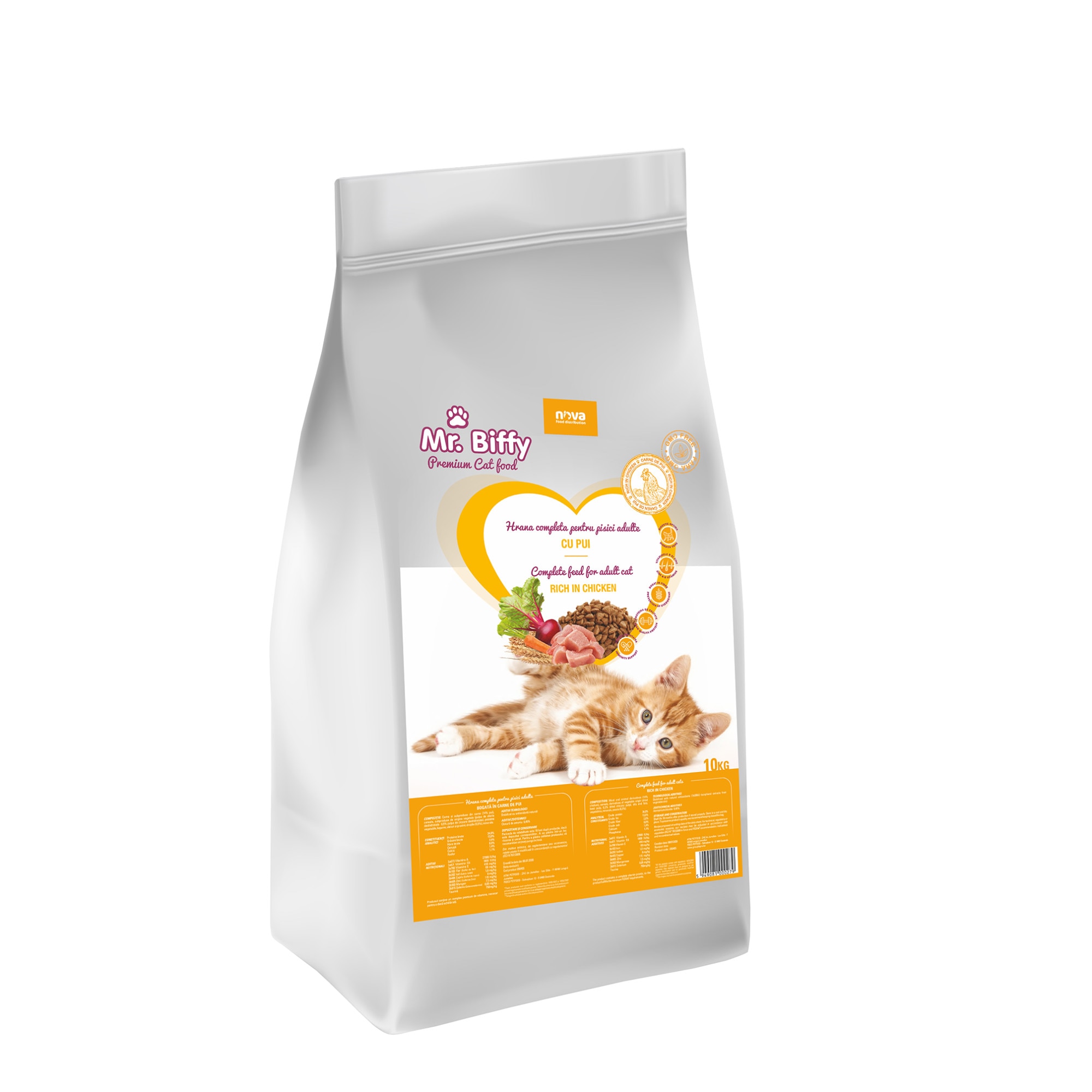 Hrana uscata pentru pisici, Mr. Biffy, premium, cu pui, 10 kg