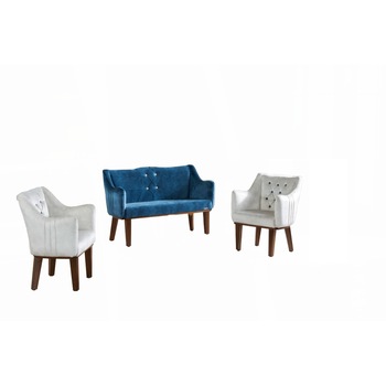 Set canapea albastra si 2 fotolii crem deschis Alpino Mocha Set canapea albastra si 2 fotolii crem deschis Alpino Mocha