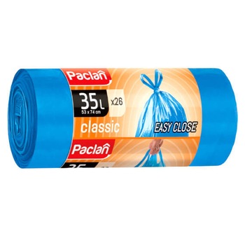 Saci menajeri cu manere 35 l blue 26 buc paclan Saci menajeri cu manere 35 l blue 26 buc paclan