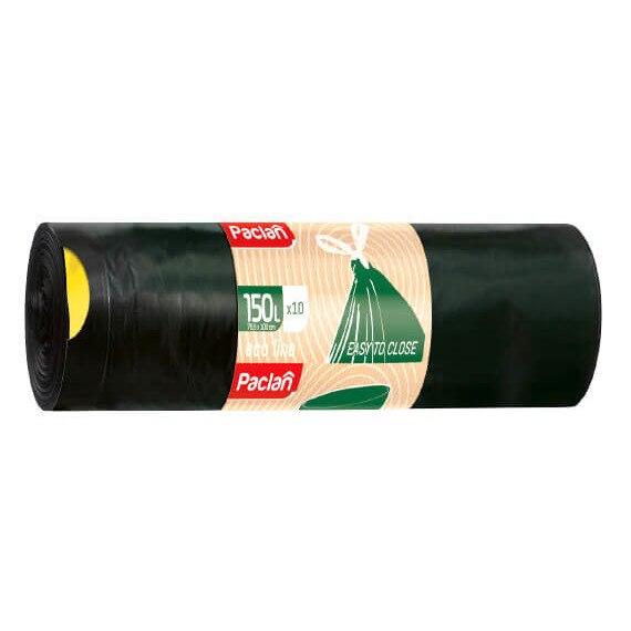 Saci menajeri cu snur 150 l negri 10 buc eco line paclan