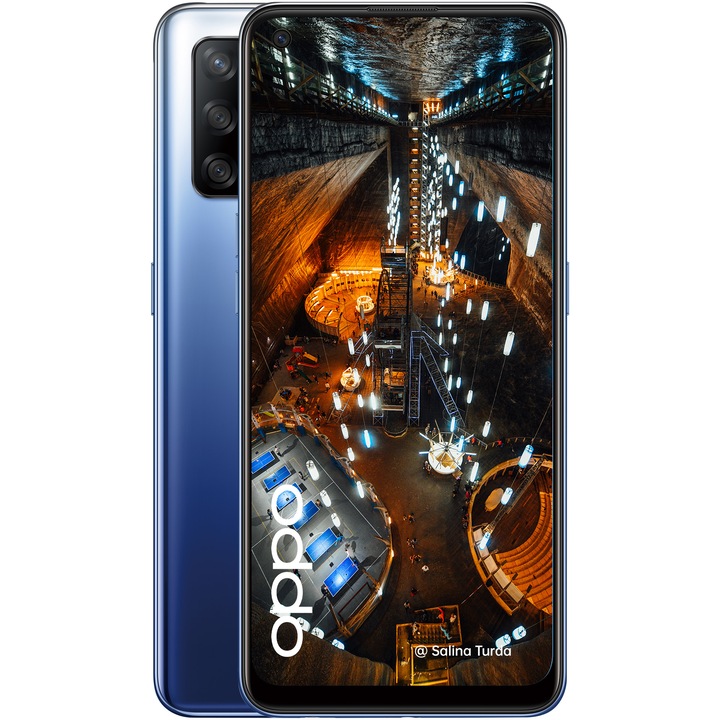 Смартфон OPPO A74, Dual SIM, 128GB, 4GB RAM, 4G, Midnight Blue