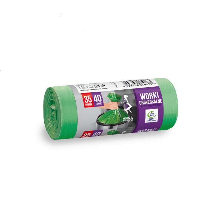 Univerzális szemeteszsákok 35l 40db zöld anna zaradna