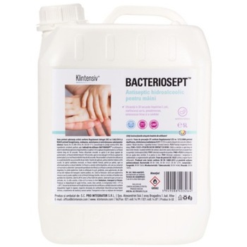 Dezinfectant antiseptic hidroalcolic pentru maini, Bacteriosept, cu actiune virucida si bactericida, KLINTENSIV, 5L Dezinfectant antiseptic hidroalcolic pentru maini, Bacteriosept, cu actiune virucida si bactericida, KLINTENSIV, 5L