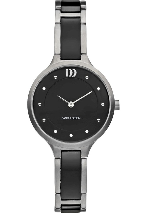 Női karóra Danish Design IV63Q941, analóg, rozsdamentes acél, 3 ATM, ezüst/fekete