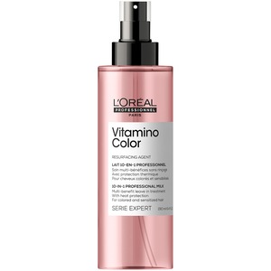 Lotiune de par 10 in 1 Spray, L’Oreal Professionnel Serie Expert Vitamino Color, pentru ingrijirea parului vopsit, formula cu Resveratrol, cu protective termica pana la 230°, tehnologia antioxidanta, imbunatateste regenerarea fibrei, 190ml