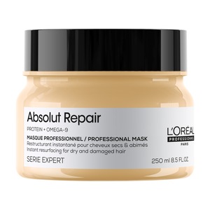 Masca de par, L’Oreal Professionnel Serie Expert Absolut Repair, pentru par uscat si deteriorat, cu extract din tarate de quinoa aurie si proteine pentru restructurarea si refacerea fibrei, 250ml