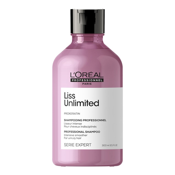 Sampon L'Oréal Professionnel Liss Unlimited SERIE EXPERT pentru netezirea intensa a praului, 300 ml