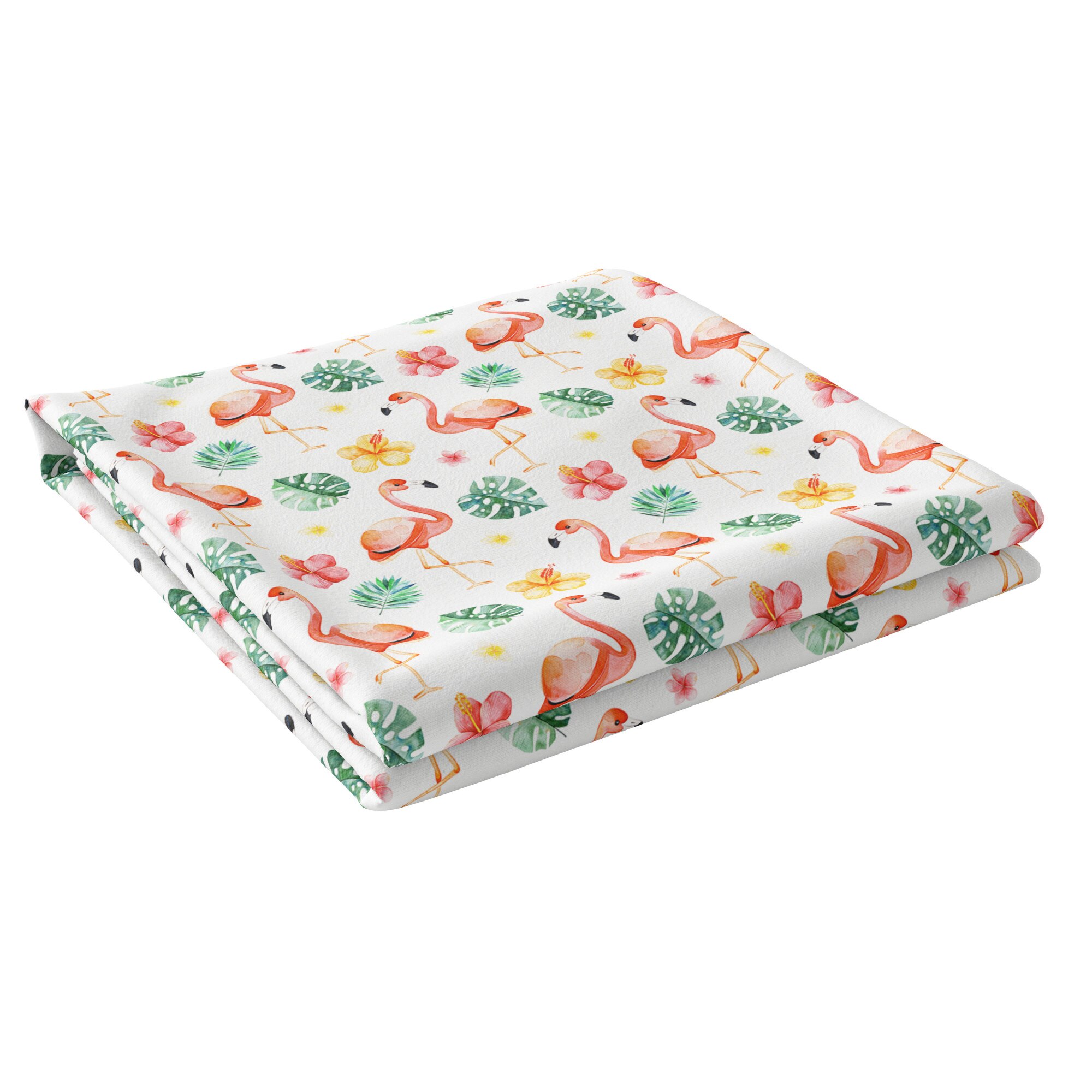 Paturica din bumbac organic tricotat 6 in 1, 0-5 ani, 90x120 cm, Bebeke Organic Animals, Flamingo