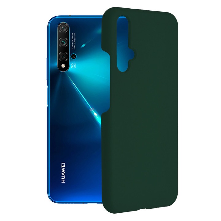 Защитен калъф за Huawei nova 5T/Honor 20, Precision Fit, Soft Edge Silicon Flexe, O5388, Silicon Flex, Dark Green