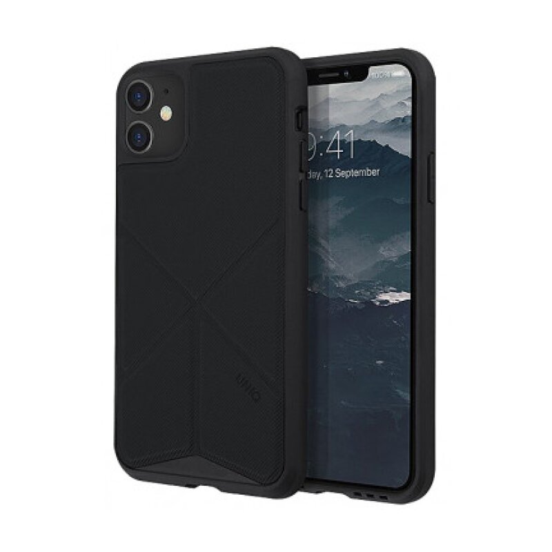 Husa Cover TPU-Textil Uniq Rigor pentru iPhone 11 UNIQ-IP6.1HYB(2019)-TRSFBLK Negru