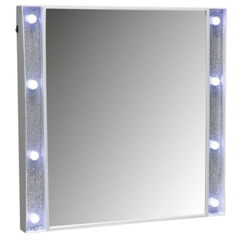 Oglinda 8 becuri LED, cu baterii incluse, glitter, 50x50 cm Oglinda 8 becuri LED, cu baterii incluse, glitter, 50x50 cm