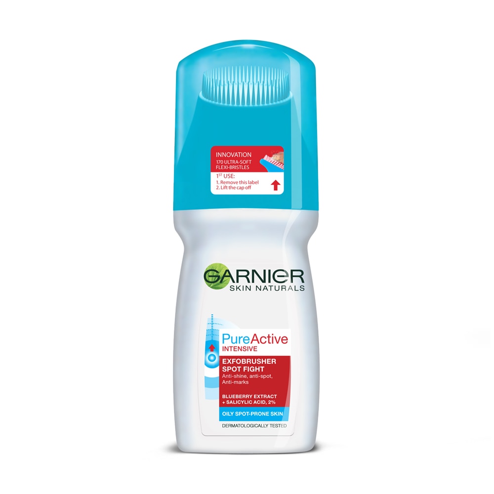 Produs pentru tenului Garnier Skin Naturals Pure Active Exfobrusher, 150 ml eMAG.ro