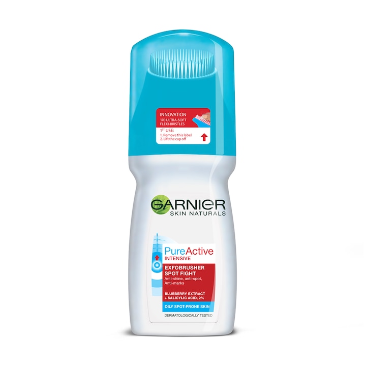 Продукт за почистване на кожата Garnier Skin Naturals Pure Active Exfobrusher, 150 мл