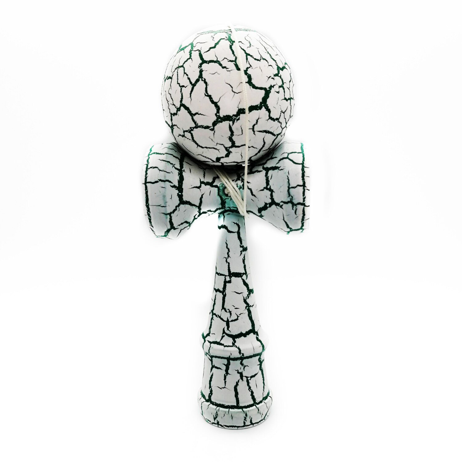 Joc de indemanare kendama, lemn, alb cu verde