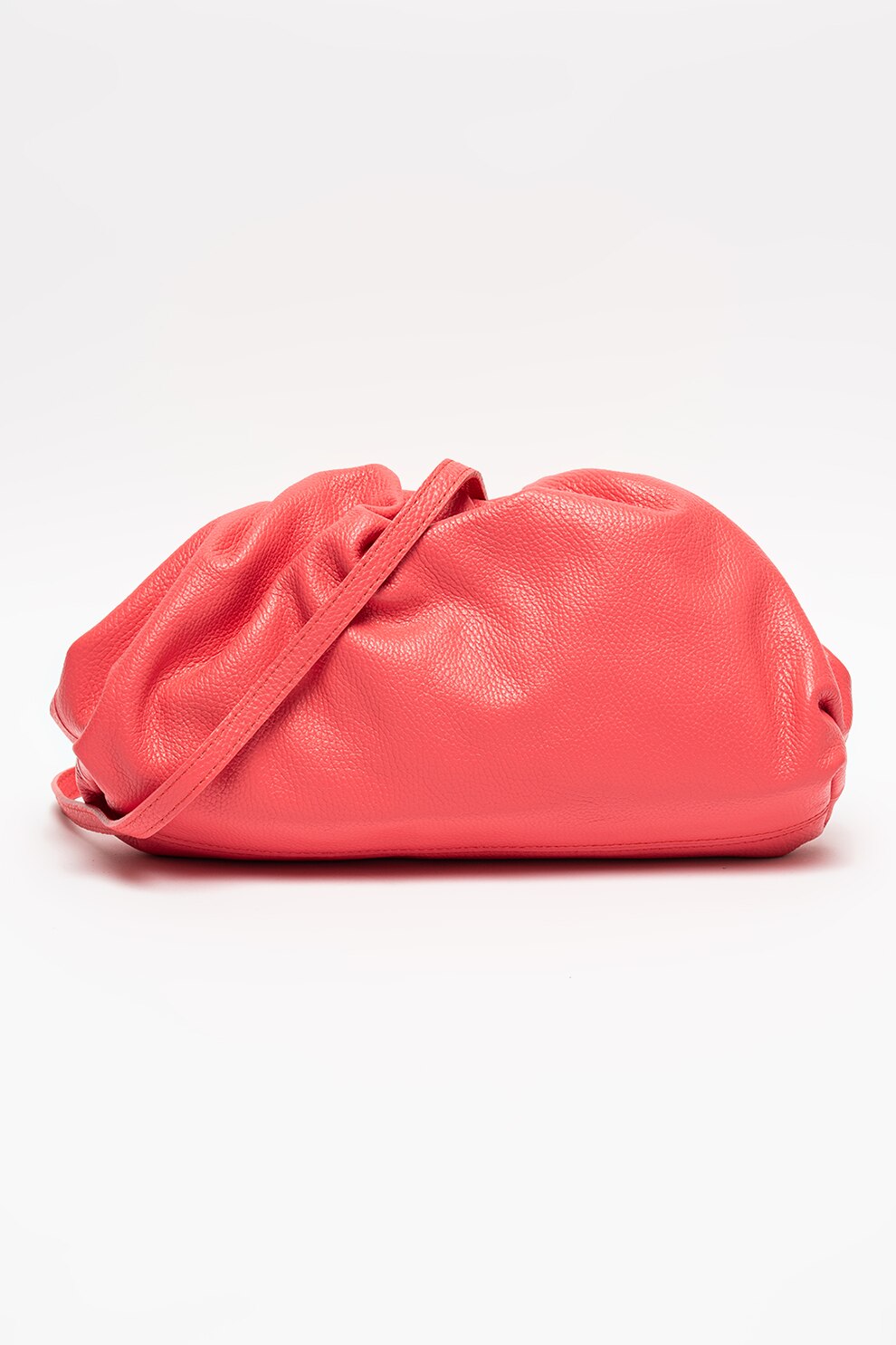 Massimo Castelli, Geanta crossbody de piele cu bareta detasabila, Roz aprins