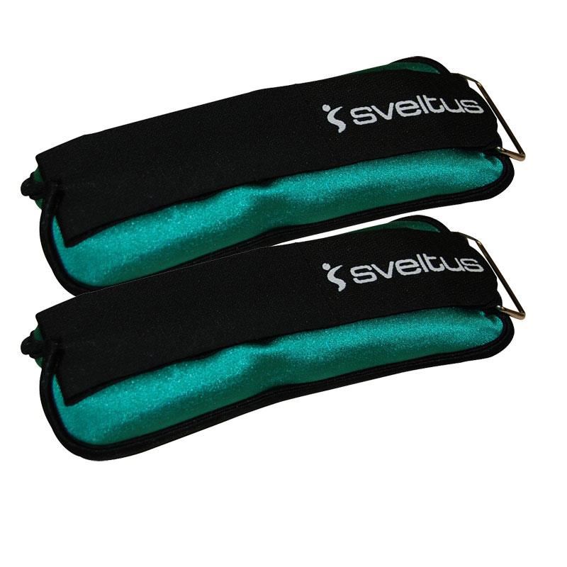 Set mansete cu greutati glezna/incheietura 2x1kg, Sveltus, negru-verde