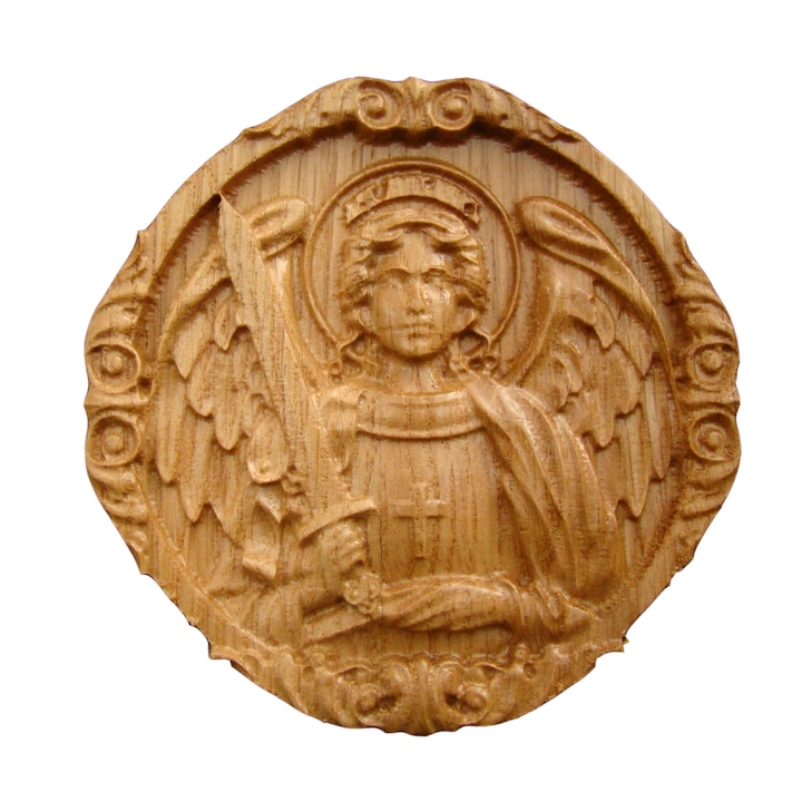 Medalion sculptat Sf Arhanghel Mihail