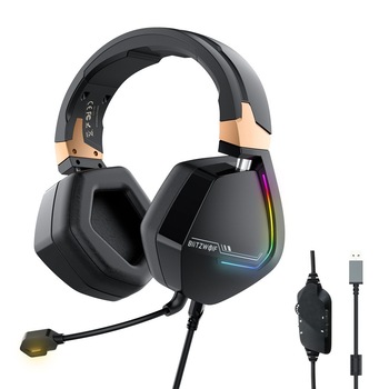 Casti pentru jocuri 7.1 BlitzWolf BW-GH2 canale 53 mm Driver USB cu fir RGB Gamer Headset cu microfon pentru computer PC Casti pentru jocuri 7.1 BlitzWolf BW-GH2 canale 53 mm Driver USB cu fir RGB Gamer Headset cu microfon pentru computer PC