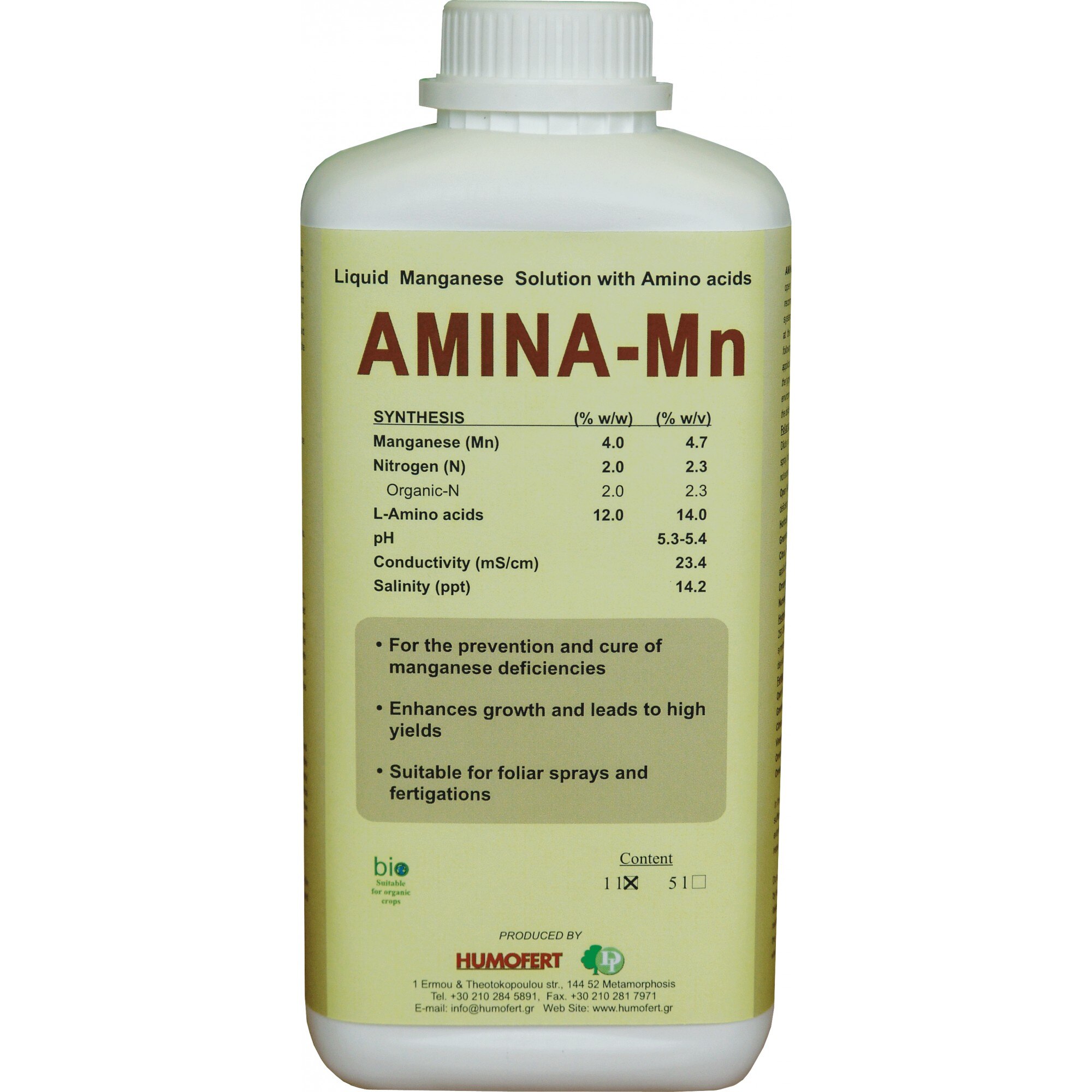 Solutie lichida de mangan AMINA Mn - 1 Litru