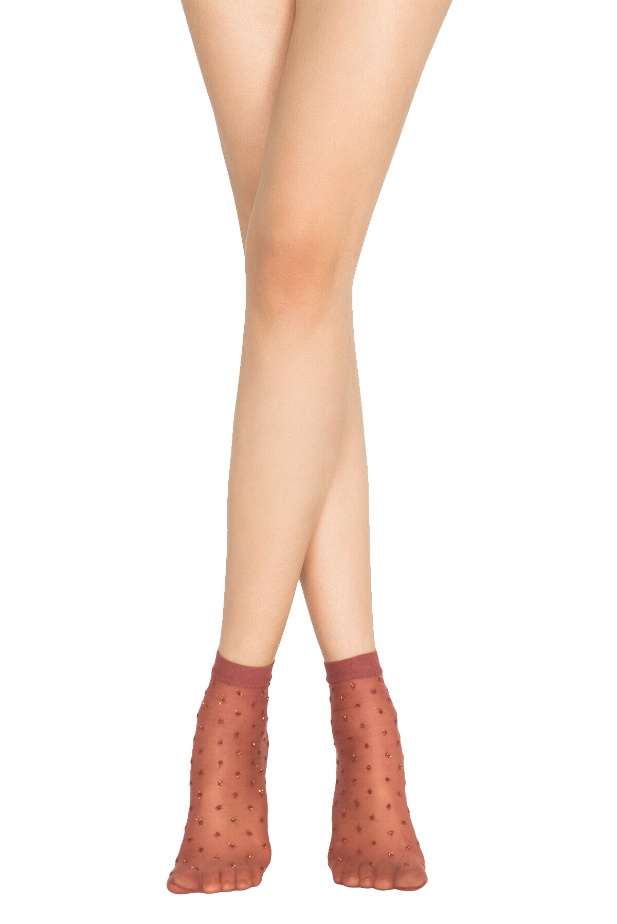 Sosete scurte dama Penti Ant, Elastan/Poliamida, Model buline, 30 Den, Roz, Marime universala