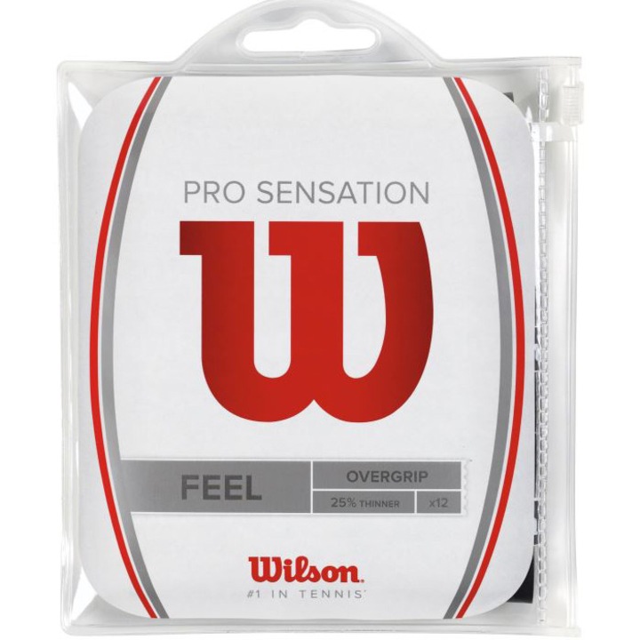 Wilson Pro Sensation Overgrip Markolat, 12 db/szett, Fekete