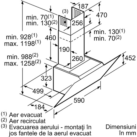 Hota incorporabila decorativa Bosch DWK67CM60, Putere de absorbtie 700 mc/h, 3 trepte + 1 intensiv, Control touch, 60 cm, Sticla neagra