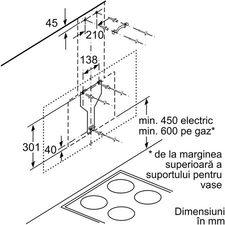 Hota incorporabila decorativa Bosch DWK67CM60, Putere de absorbtie 700 mc/h, 3 trepte + 1 intensiv, Control touch, 60 cm, Sticla neagra