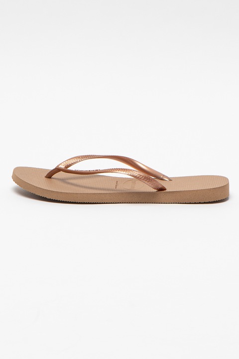 Havaianas, Чехли Slim с релефно лого, Бронз, 41-42