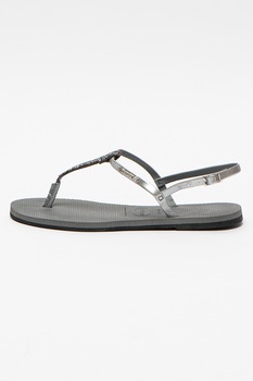 Havaianas, Sandale decorate cu cristale europene si bareta in T You Riviera Crystal Havaianas, Sandale decorate cu cristale europene si bareta in T You Riviera Crystal