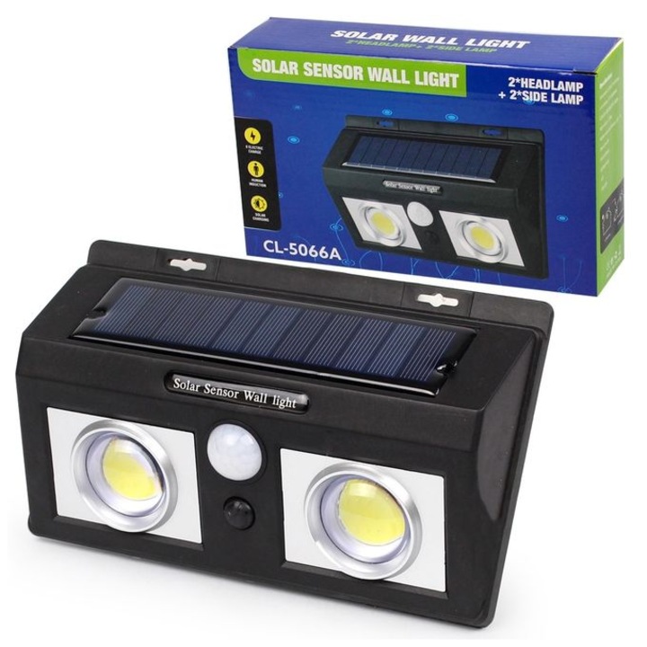 Lampa solara, Senzor de miscare, Negru