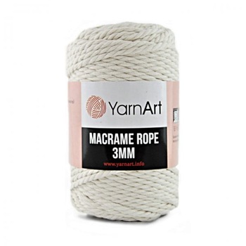 Coarda macrame Yarnart, 3mm, crem, 63 m Coarda macrame Yarnart, 3mm, crem, 63 m