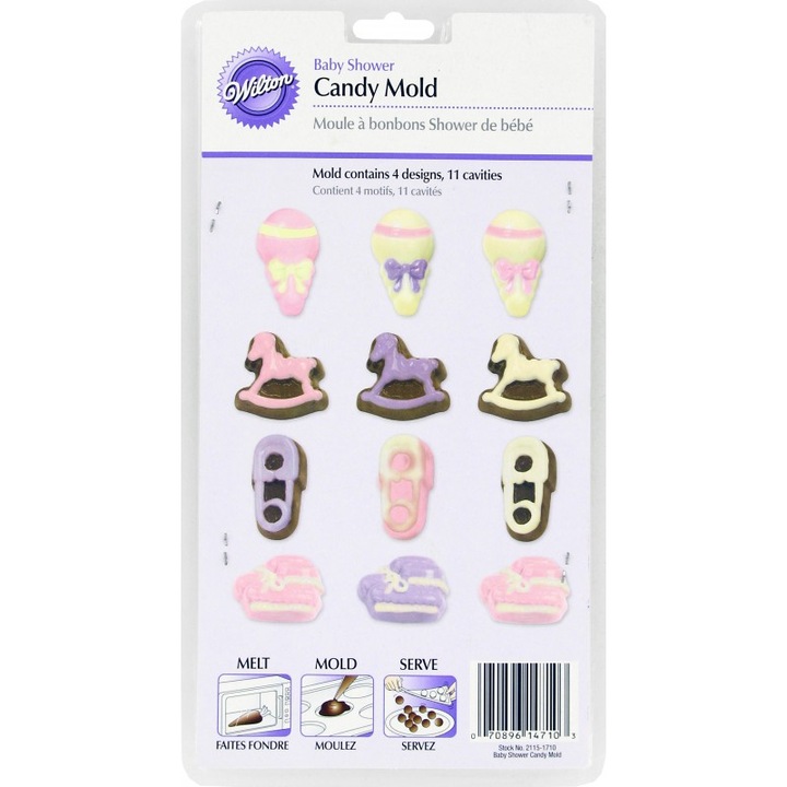 Форма за бонбони и шоколад "Baby shower", 11 кухини
