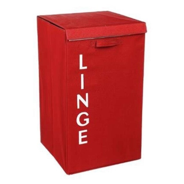 Cos pentru rufe, Five, rosu, carton, 36 x 36 x 63 cm