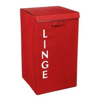 Cos pentru rufe, Five, rosu, carton, 36 x 36 x 63 cm Cos pentru rufe, Five, rosu, carton, 36 x 36 x 63 cm