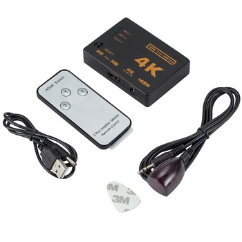 Splitter 4K HDMI, Zola®, 1080p, 3 in 1 switch cu telecomanda, negru Splitter 4K HDMI, Zola®, 1080p, 3 in 1 switch cu telecomanda, negru