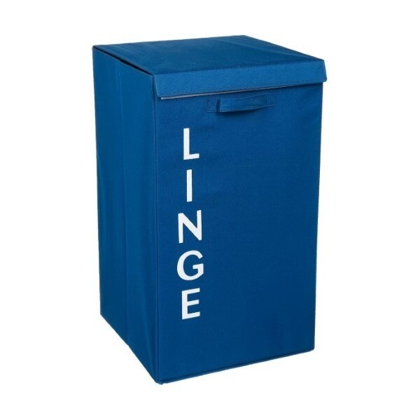 Cos pentru rufe, Five, albastru, carton, 36 x 36 x 63 cm