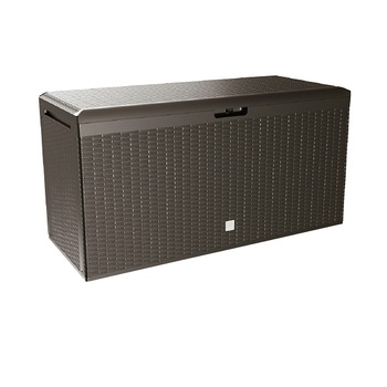 Banca/cutie cu spatiu depozitare cu roti 290 L Rato Plus, Maro, 114 x 47 x 60 cm Banca/cutie cu spatiu depozitare cu roti 290 L Rato Plus, Maro, 114 x 47 x 60 cm