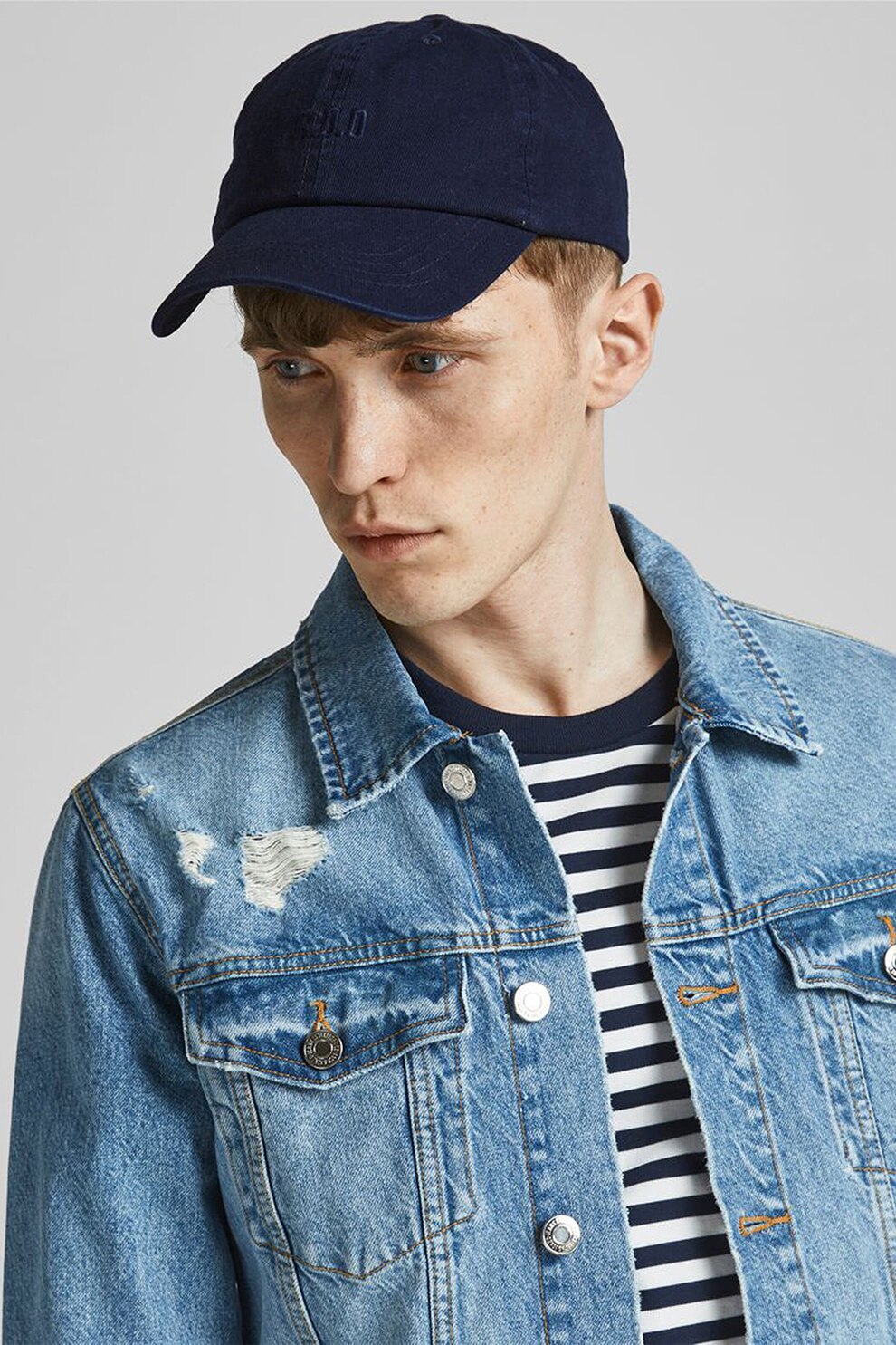 Jack&Jones, Sapca ajustabila cu broderie, Bleumarin inchis
