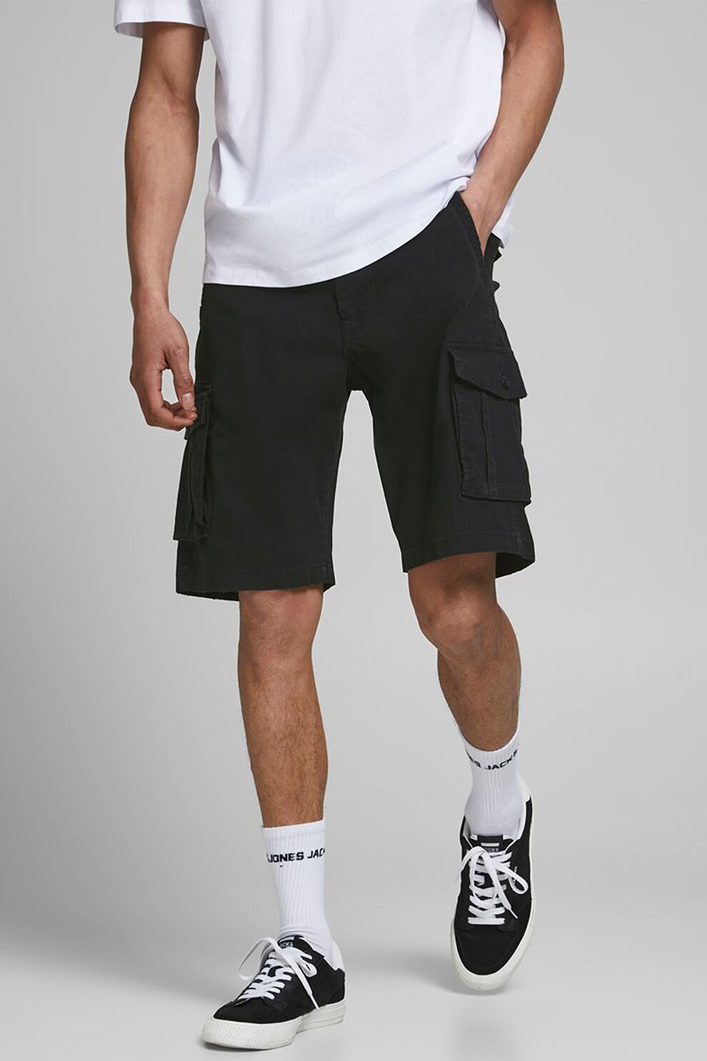 Jack&Jones, Pantaloni scurti cargo lejeri, Negru