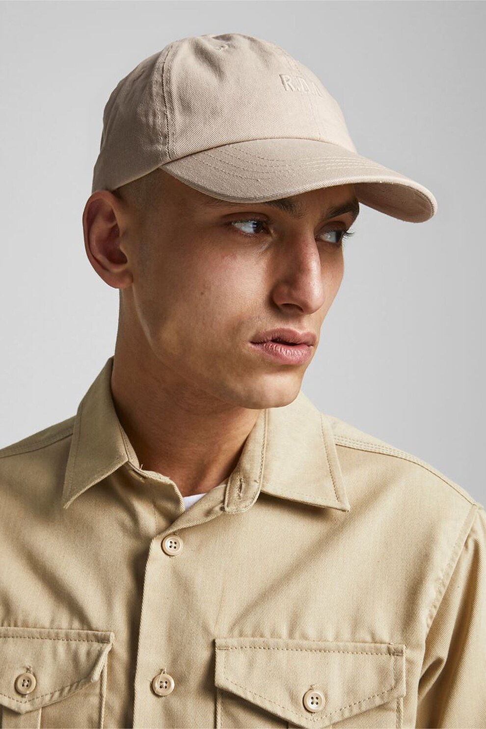 Jack&Jones, Sapca ajustabila cu broderie, Maro nisip