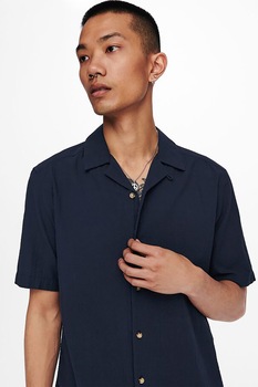 Only & Sons, Camasa regular fit de bumbac, Bleumarin inchis Only & Sons, Camasa regular fit de bumbac, Bleumarin inchis
