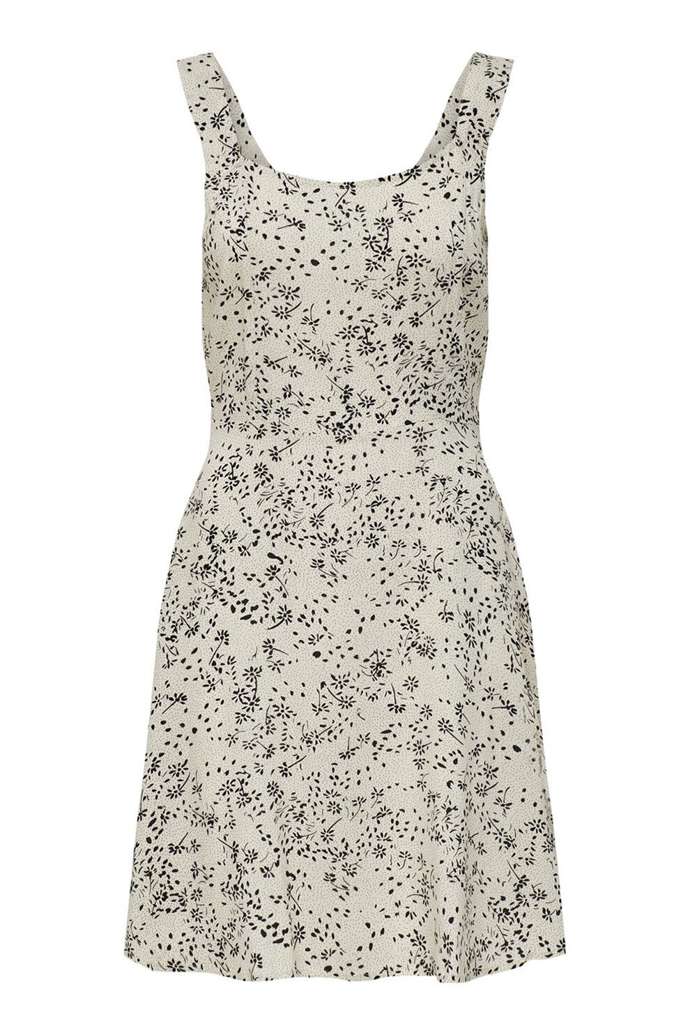 JdY, Rochie cambrata cu imprimeu floral, Maro nisip/Negru