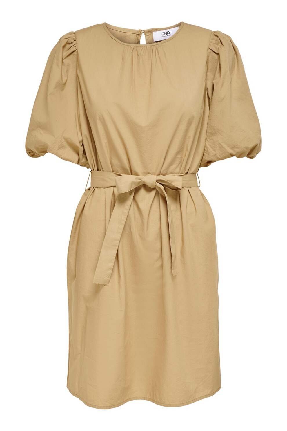 Only, Rochie mini cu maneci bufante Abito, Maro nisip